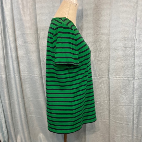 Lauren Ralph Lauren Green and Black Striped Tee casual comfy stretch‎ - Picture 5 of 7